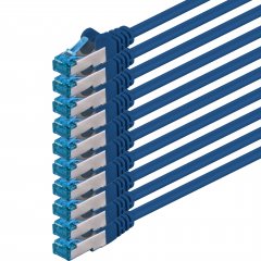 1aTTack LAN Kabel 10m 10x CAT6a S-FTP PIMF RJ45 Netzwerkkabel Patchkabel blau