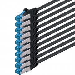1aTTack LAN Kabel 1,5m 10x CAT6a S-FTP PIMF RJ45 Netzwerkkabel Patchkabel schwarz