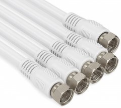 1aTTack Antennenkabel SAT SET 5x 3,5m F-Stecker-F-Stecker 85dB doppelt geschirmt Wei�