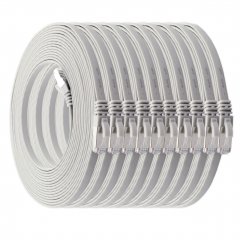1aTTack 10x LAN Flachkabel 0,5m CAT7 U/FTP 10Gbit/s RJ45 CAT6a Stecker Patchkabel wei�
