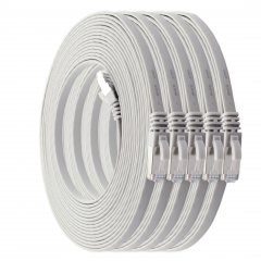 1aTTack 5x LAN Flachkabel 1m CAT7 U/FTP 10Gbit/s RJ45 CAT6a Stecker Patchkabel wei�