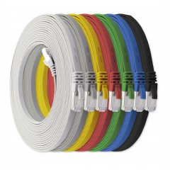 1aTTack LAN Flachkabel 2m CAT7 U/FTP 10Gbit/s RJ45 CAT6a Stecker Patchkabel 7-Farben \(7x\)