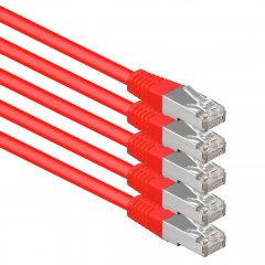 1aTTack LAN Kabel 0,25m 5x CAT6 S-FTP RJ45 Netzwerkkabel Patchkabel rot