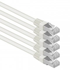 1aTTack LAN Kabel 1m 5x CAT6 S-FTP RJ45 Netzwerkkabel Patchkabel wei�