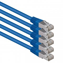 1aTTack LAN Kabel 2m 5x CAT6 S-FTP RJ45 Netzwerkkabel Patchkabel blau