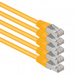 1aTTack LAN Kabel 2m 5x CAT6 S-FTP RJ45 Netzwerkkabel Patchkabel gelb