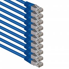 1aTTack LAN Kabel 5m 10x CAT6 S-FTP RJ45 Netzwerkkabel Patchkabel blau