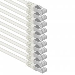 1aTTack 10m 10x LAN Kabel CAT6 S-FTP RJ45 Netzwerkkabel Patchkabel wei�