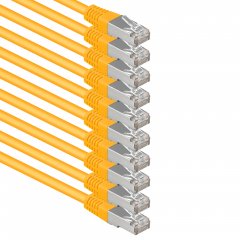 1aTTack 10x LAN Kabel 10m CAT6 S-FTP RJ45 Netzwerkkabel Patchkabel gelb