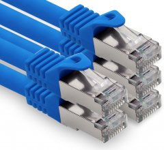 freiwerk Cat.7 Lan Kabel 1,5m RJ45 CAT6a Stecker 10Gb/s 5x Blau
