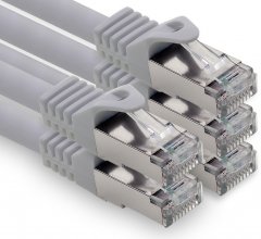 freiwerk Cat.7 Lan Kabel 2m RJ45 CAT6a Stecker 10Gb/s 5x Grau