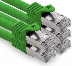 freiwerk Cat.7 Lan Kabel 0,5m RJ45 CAT6a Stecker 10Gb/s 5x Gr�n