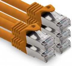 freiwerk Cat.7 Lan Kabel 0,5m RJ45 CAT6a Stecker 10Gb/s 5x Orange