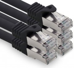 freiwerk Cat.7 Lan Kabel 1m RJ45 CAT6a Stecker 10Gb/s 5x Schwarz