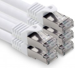 freiwerk Cat.7 Lan Kabel 2m RJ45 CAT6a Stecker 10Gb/s 5x Weiss