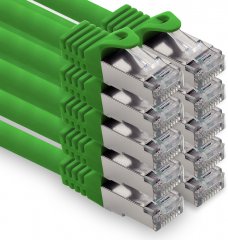 freiwerk Cat.7 Lan Kabel 1m RJ45 CAT6a Stecker 10Gb/s 10x Gr�n