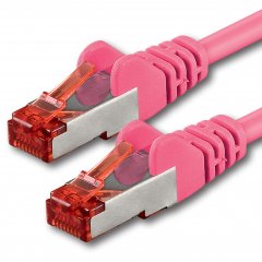 1aTTack LAN Kabel 10m 1x CAT6 S-FTP RJ45 Netzwerkkabel Patchkabel magenta