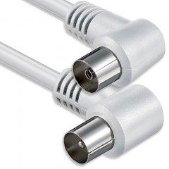 1aTTack Antennenkabel Koaxial Winkel 10m Wei�