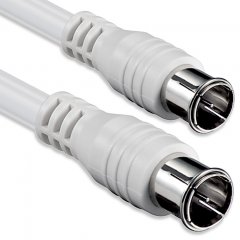 1aTTack Antennenkabel SAT 5m Quick F-Stecker-Quick F-Stecker 85dB doppelt geschirmt Wei�