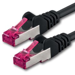 1aTTack 1x LAN Kabel 0,5m CAT6a GHMT LSZH SFTP PIMF Ethernet Netzwerkkabel 10Gbit/s Schwarz