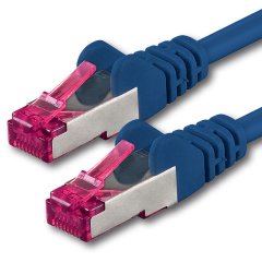 1aTTack 1x LAN Kabel 0,5m CAT6a GHMT LSZH SFTP PIMF Ethernet Netzwerkkabel 10Gbit/s Blau