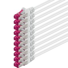 1aTTack 10x LAN Kabel 1m CAT6a GHMT LSZH SFTP PIMF Ethernet Netzwerkkabel 10Gbit/s Wei�