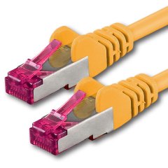 1aTTack 1x LAN Kabel 2m CAT6a GHMT LSZH SFTP PIMF Ethernet Netzwerkkabel 10Gbit/s Gelb