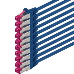1aTTack 10x LAN Kabel 2m CAT6a GHMT LSZH SFTP PIMF Ethernet Netzwerkkabel 10Gbit/s Blau