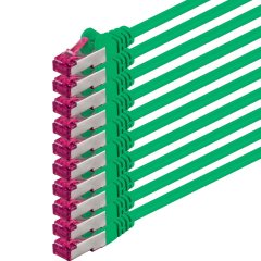 1aTTack 10x LAN Kabel 2m CAT6a GHMT LSZH SFTP PIMF Ethernet Netzwerkkabel 10Gbit/s Gr�n