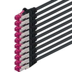 1aTTack 10x LAN Kabel 3m CAT6a GHMT LSZH SFTP PIMF Ethernet Netzwerkkabel 10Gbit/s Schwarz