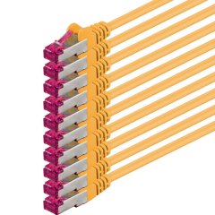 1aTTack 10x LAN Kabel 10m CAT6a GHMT LSZH SFTP PIMF Ethernet Netzwerkkabel 10Gbit/s Gelb