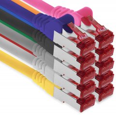 1aTTack LAN Kabel 2m 10x CAT6 S-FTP PIMF RJ45 Netzwerkkabel Patchkabel 10 Farben
