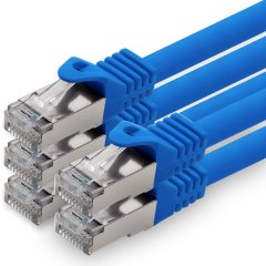 1aTTack Lan Kabel 0,25m Cat7 LSZH PIMF SFTP Patch-Ethernetkabel RJ45 Cat6a Stecker 5x Blau
