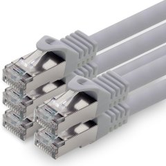 1aTTack Lan Kabel 0,5m Cat7 LSZH PIMF SFTP Patch-Ethernetkabel RJ45 Cat6a Stecker 5x Grau