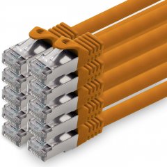 1aTTack Lan Kabel 0,5m Cat7 LSZH PIMF SFTP Patch-Ethernetkabel RJ45 Cat6a Stecker 10x Orange