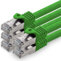 1aTTack Lan Kabel 1m Cat7 LSZH PIMF SFTP Patch-Ethernetkabel RJ45 Cat6a Stecker 5x Gr�n