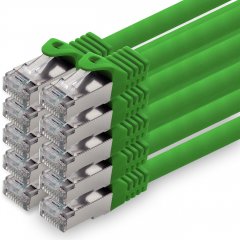 1aTTack Lan Kabel 1m Cat7 LSZH PIMF SFTP Patch-Ethernetkabel RJ45 Cat6a Stecker 10x Gr�n