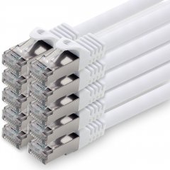 1aTTack Lan Kabel 2m Cat7 LSZH PIMF SFTP Patch-Ethernetkabel RJ45 Cat6a Stecker 10x Wei�