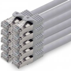 1aTTack Lan Kabel 3m Cat7 LSZH PIMF SFTP Patch-Ethernetkabel RJ45 Cat6a Stecker 10x Grau