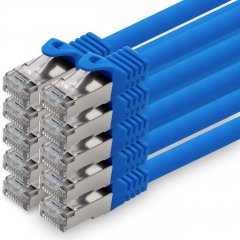 1aTTack Lan Kabel 7,5m Cat7 LSZH PIMF SFTP Patch-Ethernetkabel RJ45 Cat6a Stecker 10x Blau