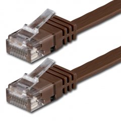 1aTTack LAN Kabel 10m CAT6 Flach RJ45 Netzwerkkabel Patchkabel braun
