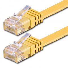 1aTTack LAN Kabel 2m CAT6 Flach RJ45 Netzwerkkabel Patchkabel gelb