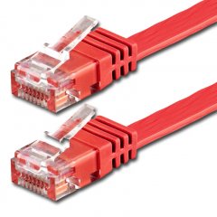 1aTTack LAN Kabel 15m CAT6 Flach RJ45 Netzwerkkabel Patchkabel rot
