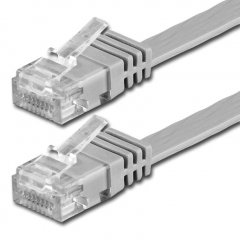 1aTTack LAN Kabel 1m CAT6 Flach RJ45 Netzwerkkabel Patchkabel grau