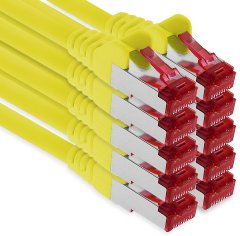 1aTTack LAN Kabel 0,25m 10x CAT6 S-FTP PIMF RJ45 Netzwerkkabel Patchkabel gelb