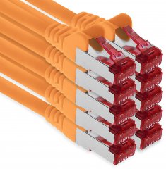 1aTTack LAN Kabel 1m 10x CAT6 S-FTP PIMF RJ45 Netzwerkkabel Patchkabel orange