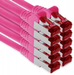 1aTTack LAN Kabel 3m 10x CAT6 S-FTP PIMF RJ45 Netzwerkkabel Patchkabel magenta