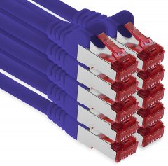1aTTack LAN Kabel 5m 10x CAT6 S-FTP PIMF RJ45 Netzwerkkabel Patchkabel violett