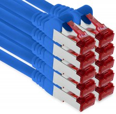 1aTTack LAN Kabel 0,5m 10x CAT6 S-FTP PIMF RJ45 Netzwerkkabel Patchkabel blau