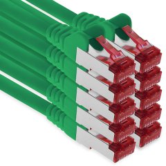 1aTTack LAN Kabel 0,5m 10x CAT6 S-FTP PIMF RJ45 Netzwerkkabel Patchkabel gr�n